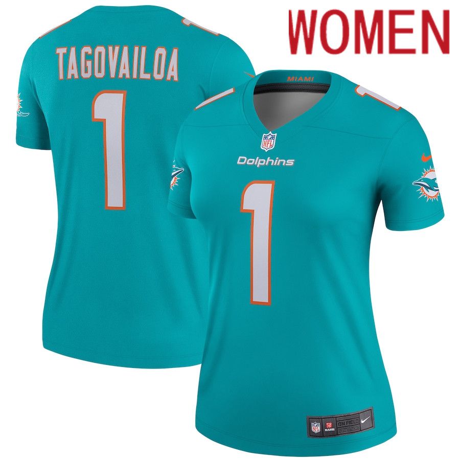 Women Miami Dolphins #1 Tua Tagovailoa Nike Green Legend NFL Jersey->women nfl jersey->Women Jersey